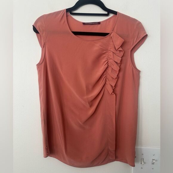 COMPTOIR DES COTONNIERS Salmon 100% Silk Blouse 4 - Picture 1 of 7